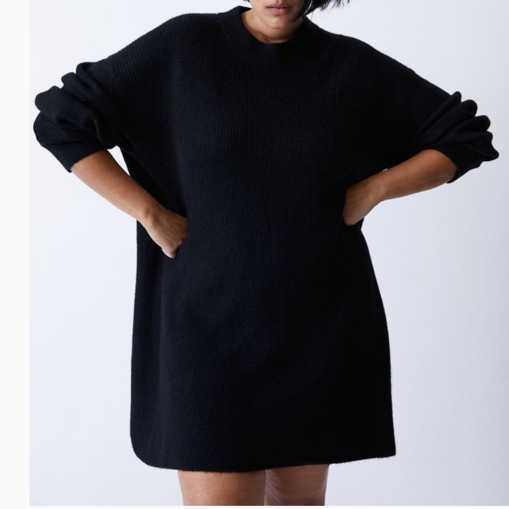 H&M black sweater dress size small NWT
